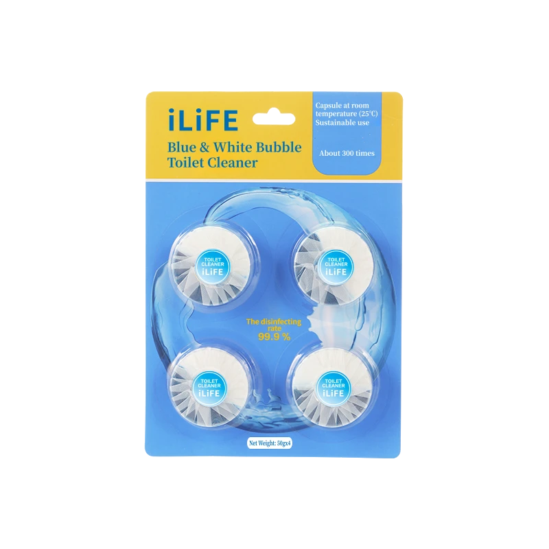 iLiFE Чистящее средство для унитаза "Бело-голубая пена" (4 шт.)