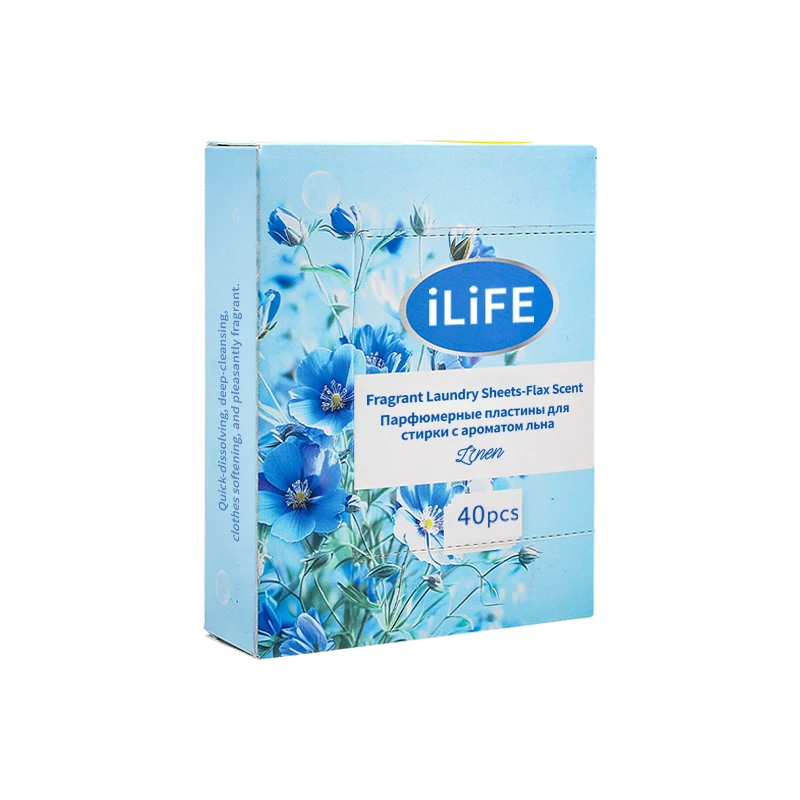 ) iLiFE Пластинки кондиционер и ароматизатор для стирки белья (аромат льна), 40 шт