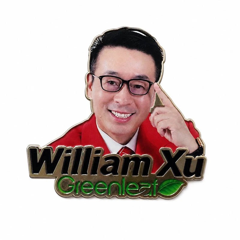 Упакованный магнит с портретом председателя компании Greenleaf/красный костюм/10см