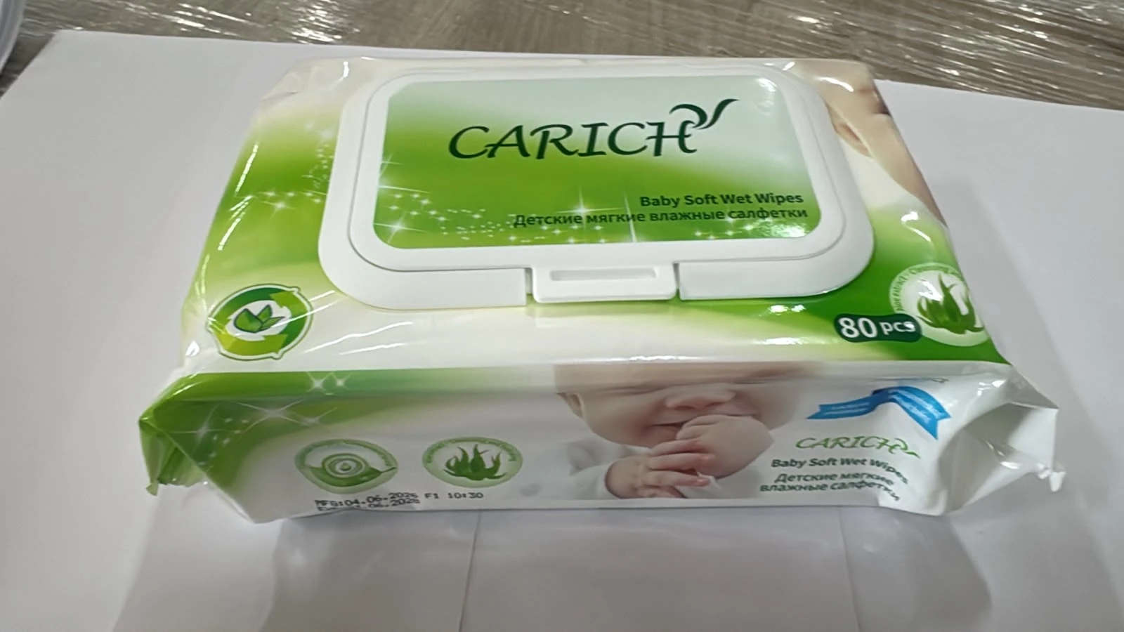 Carich детские очищающие салфетки 80шт.